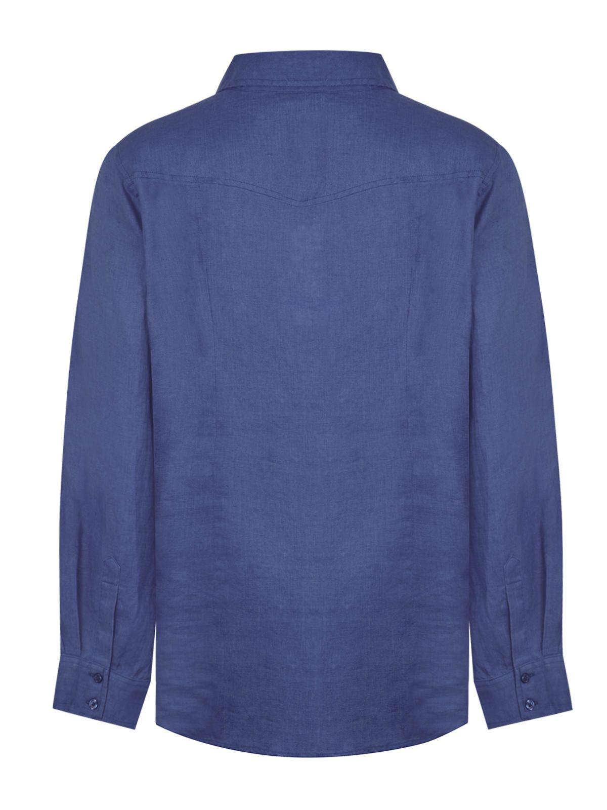 Blusa Lino Orgánico Azul Lirio Mujer -1