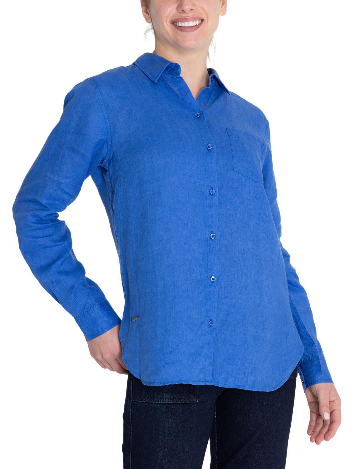 Blusa Lino Orgánico Azul Lirio Mujer -4
