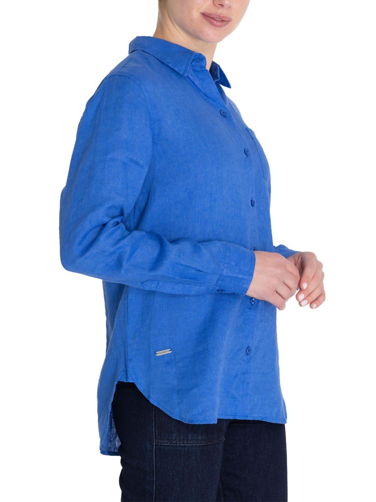 Blusa Lino Orgánico Azul Lirio Mujer -5