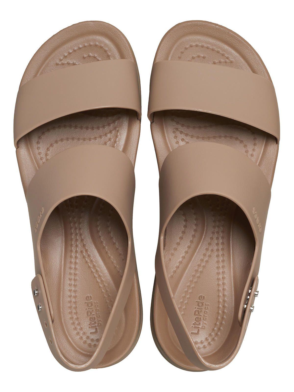 Sandalia Crocs Mujer Brooklyn Low Wedge Café-4