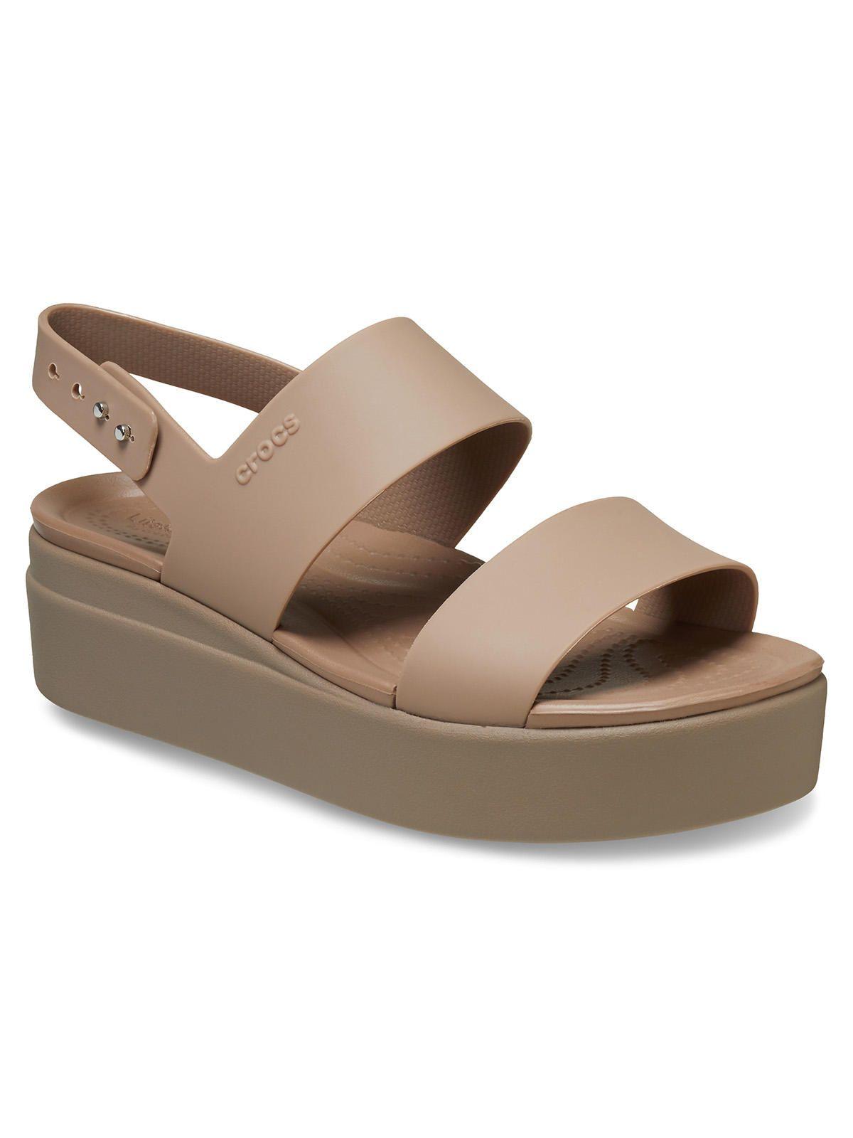 Sandalia Crocs Mujer Brooklyn Low Wedge Café-6