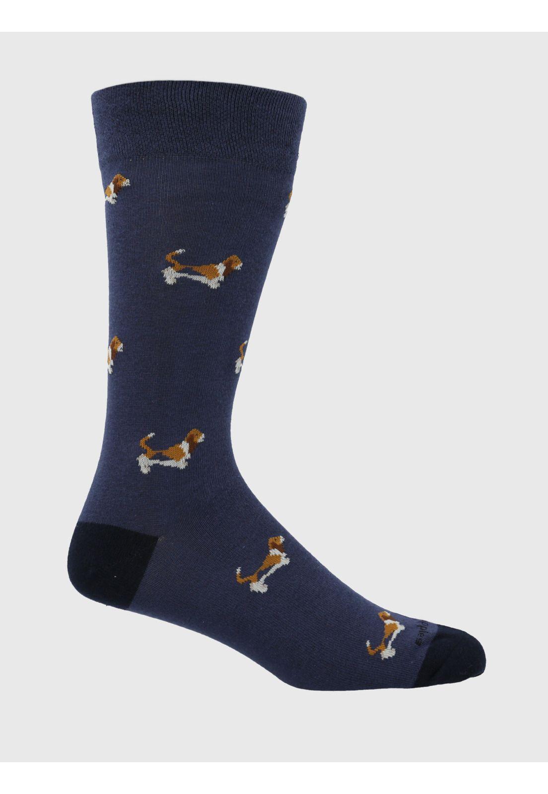 Calcetin Azul Cuff Basset Hombre-0