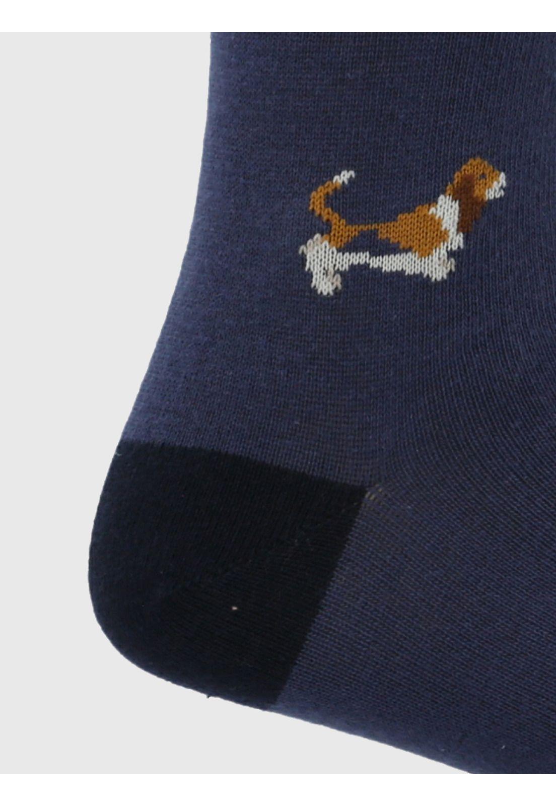 Calcetin Azul Cuff Basset Hombre-1