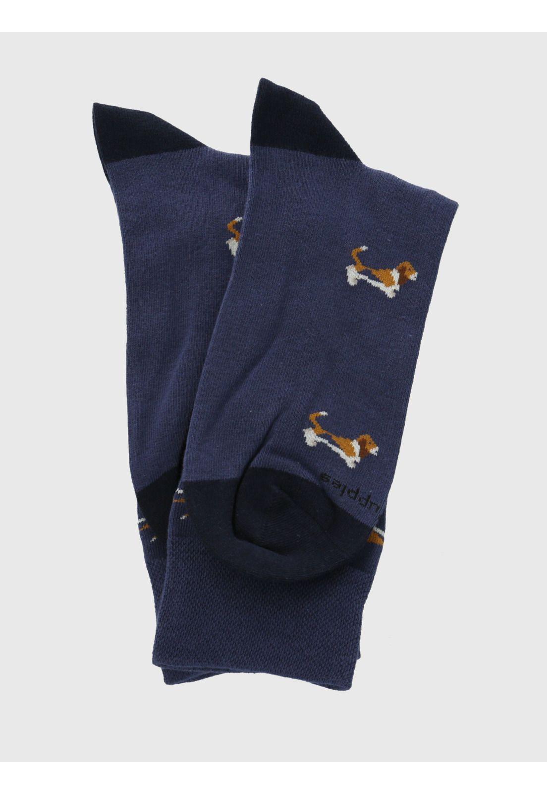 Calcetin Azul Cuff Basset Hombre-2