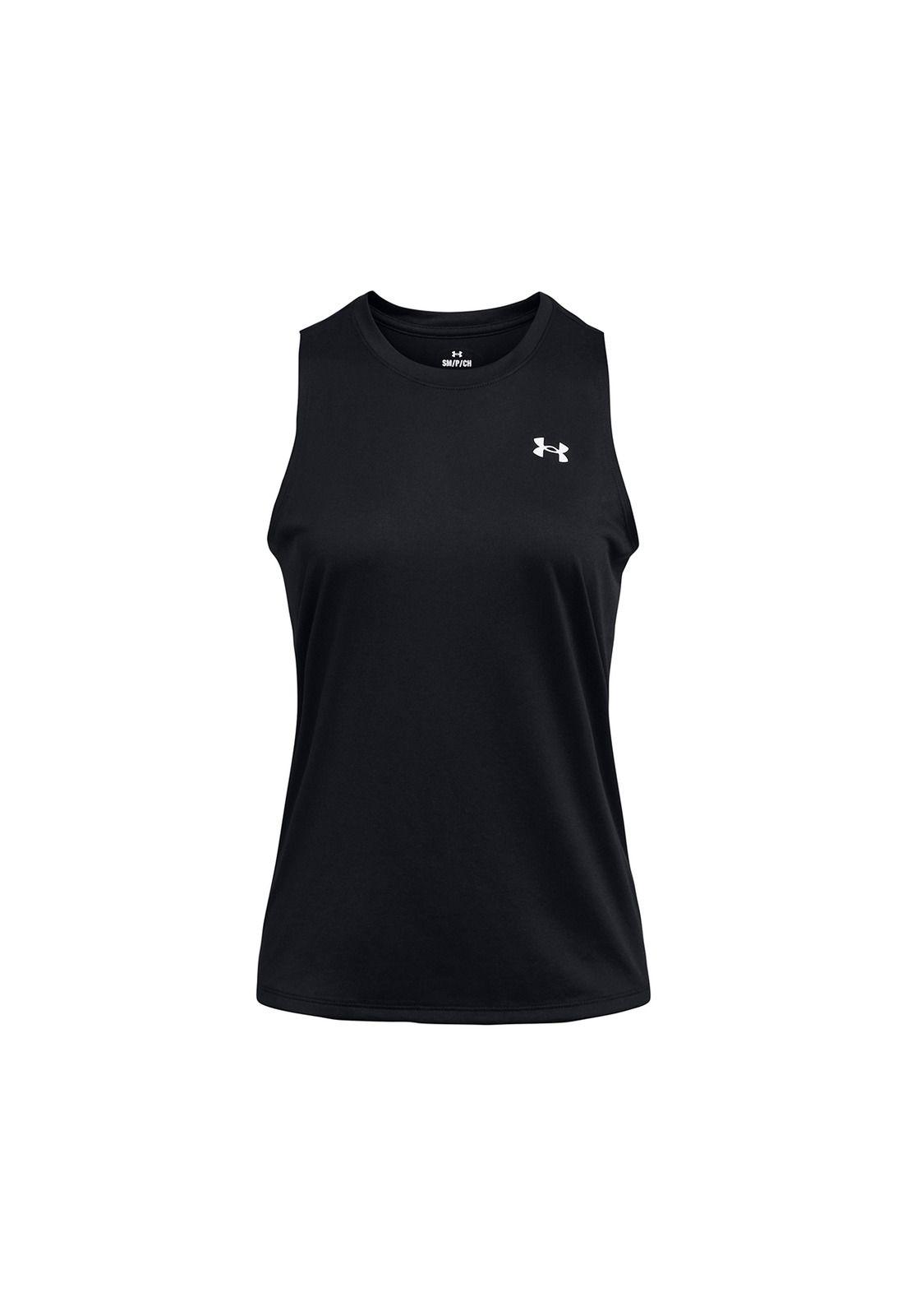 Polera sin mangas UA Tech Negro para mujer-0