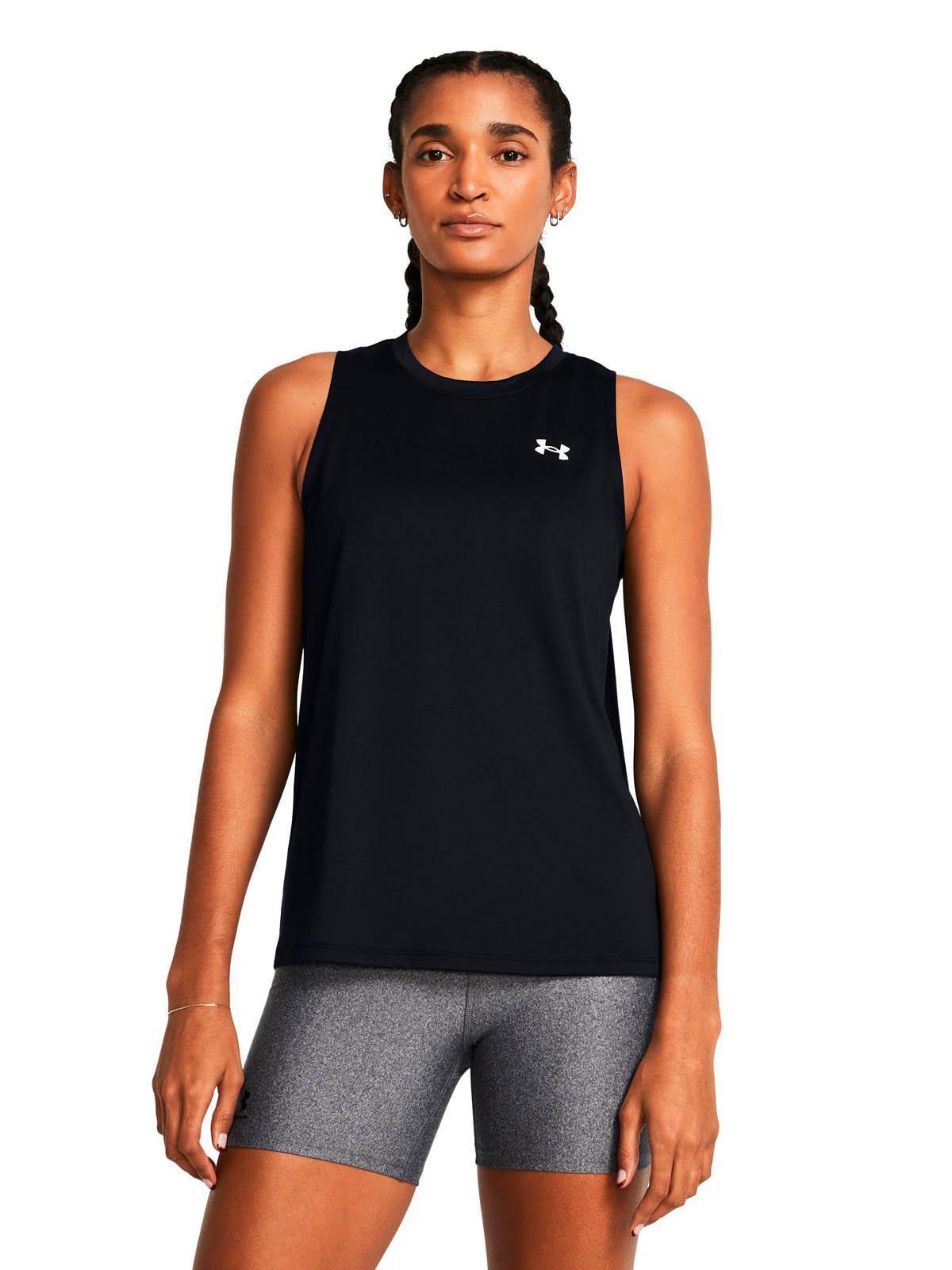 Polera sin mangas UA Tech Negro para mujer-3