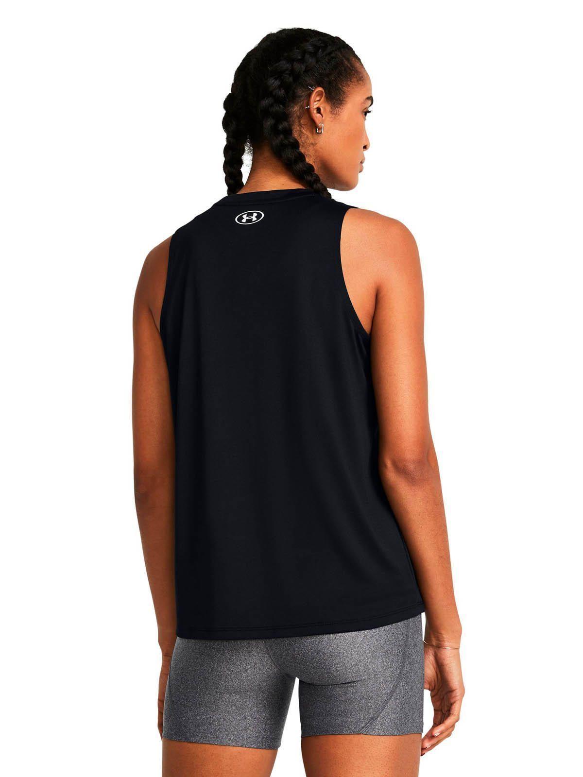 Polera sin mangas UA Tech Negro para mujer-4