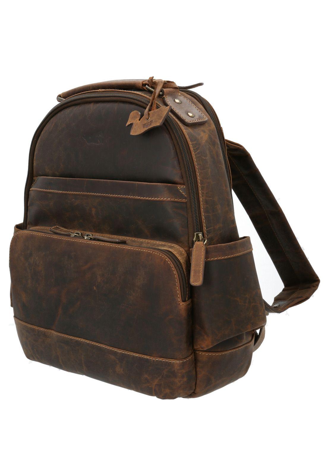 Mochila Cuero Hombre Boh Newback Café-1