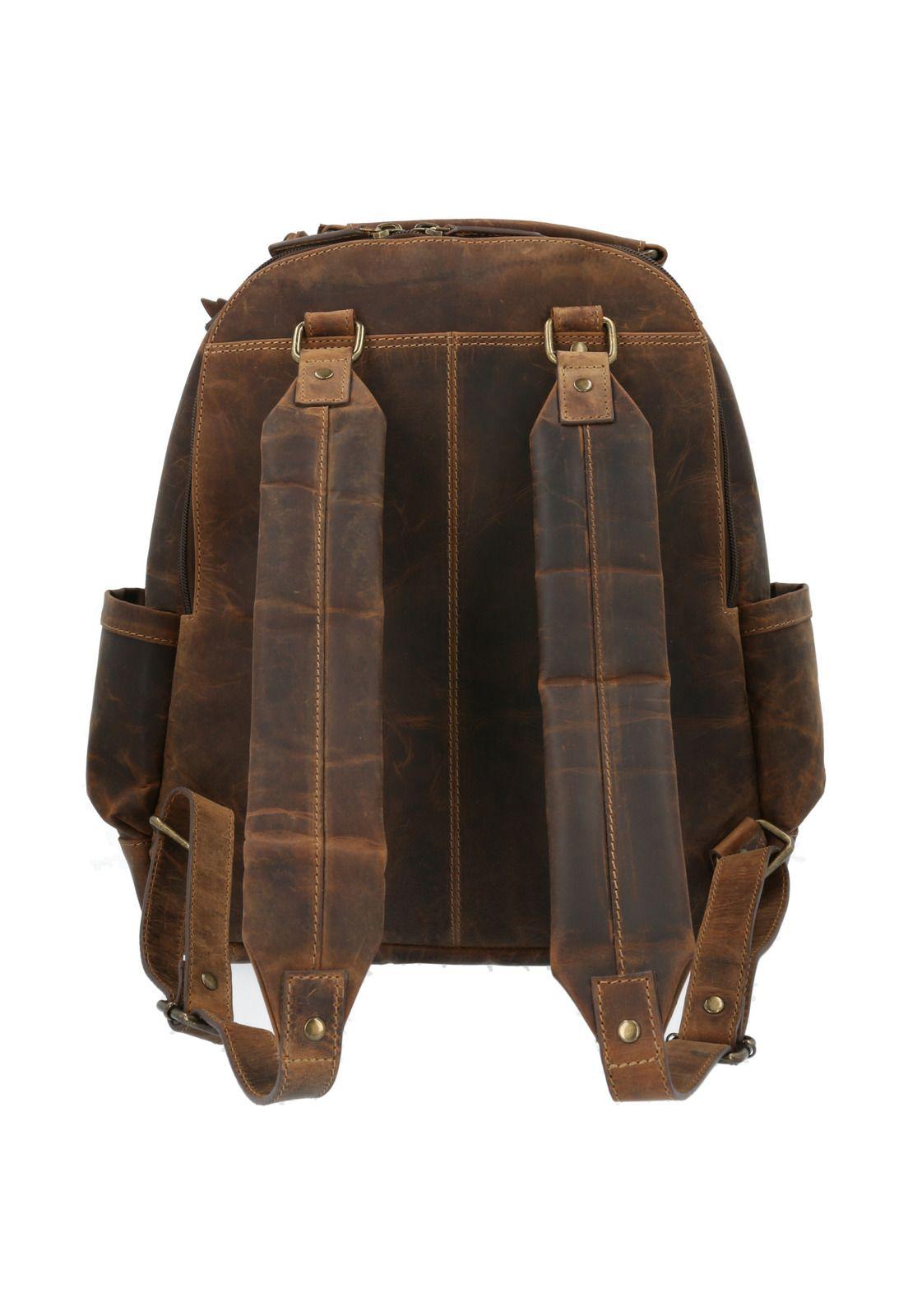 Mochila Cuero Hombre Boh Newback Café-2