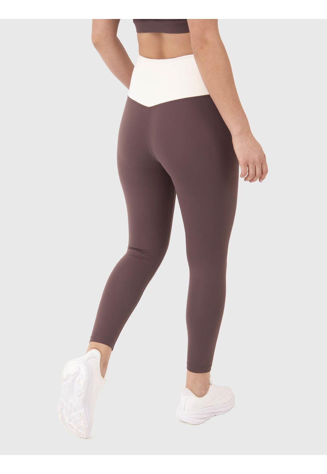 Calza Deportiva Mujer Hr Ankle Leg Eva Café-3