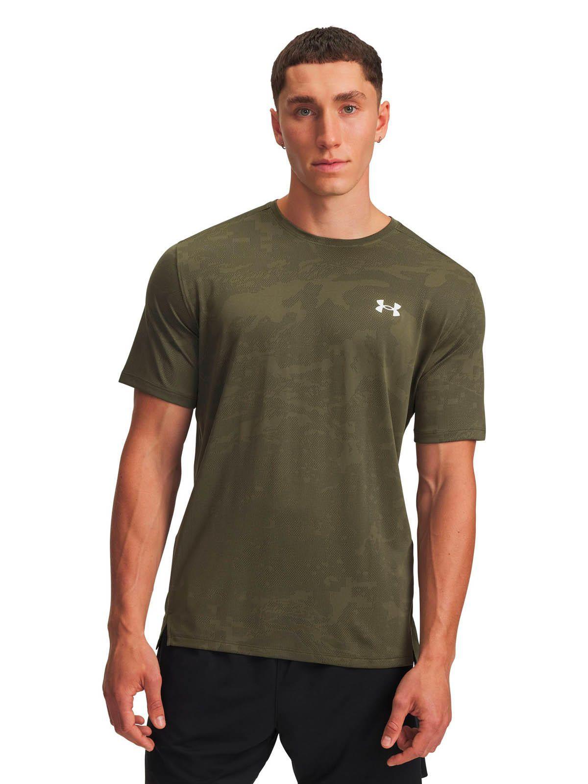 Polera Manga Corta Training  hombre Tech Vent Jacqrd Verde -0