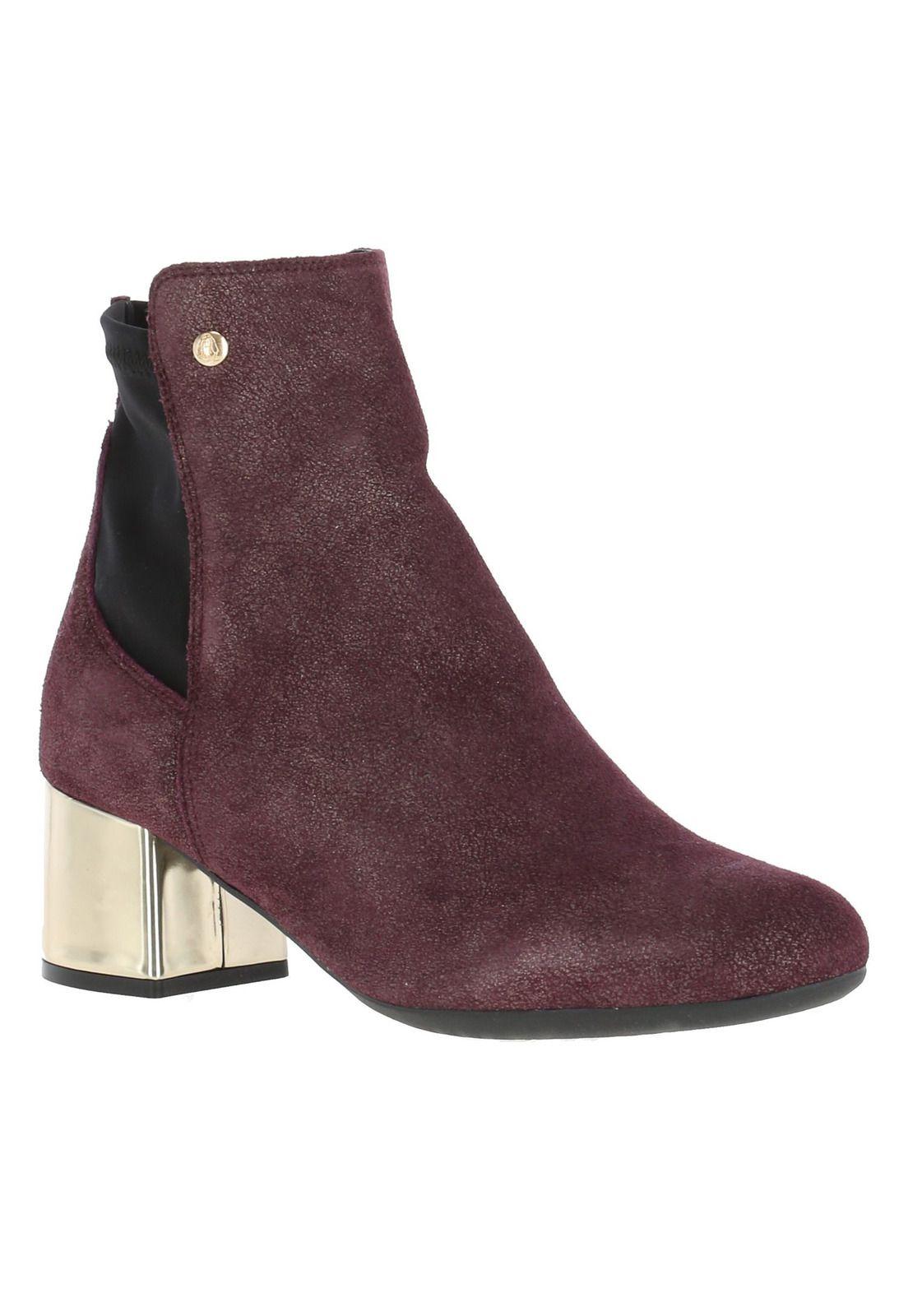 Botin Mujer Cuero Block Party Burdeo-0
