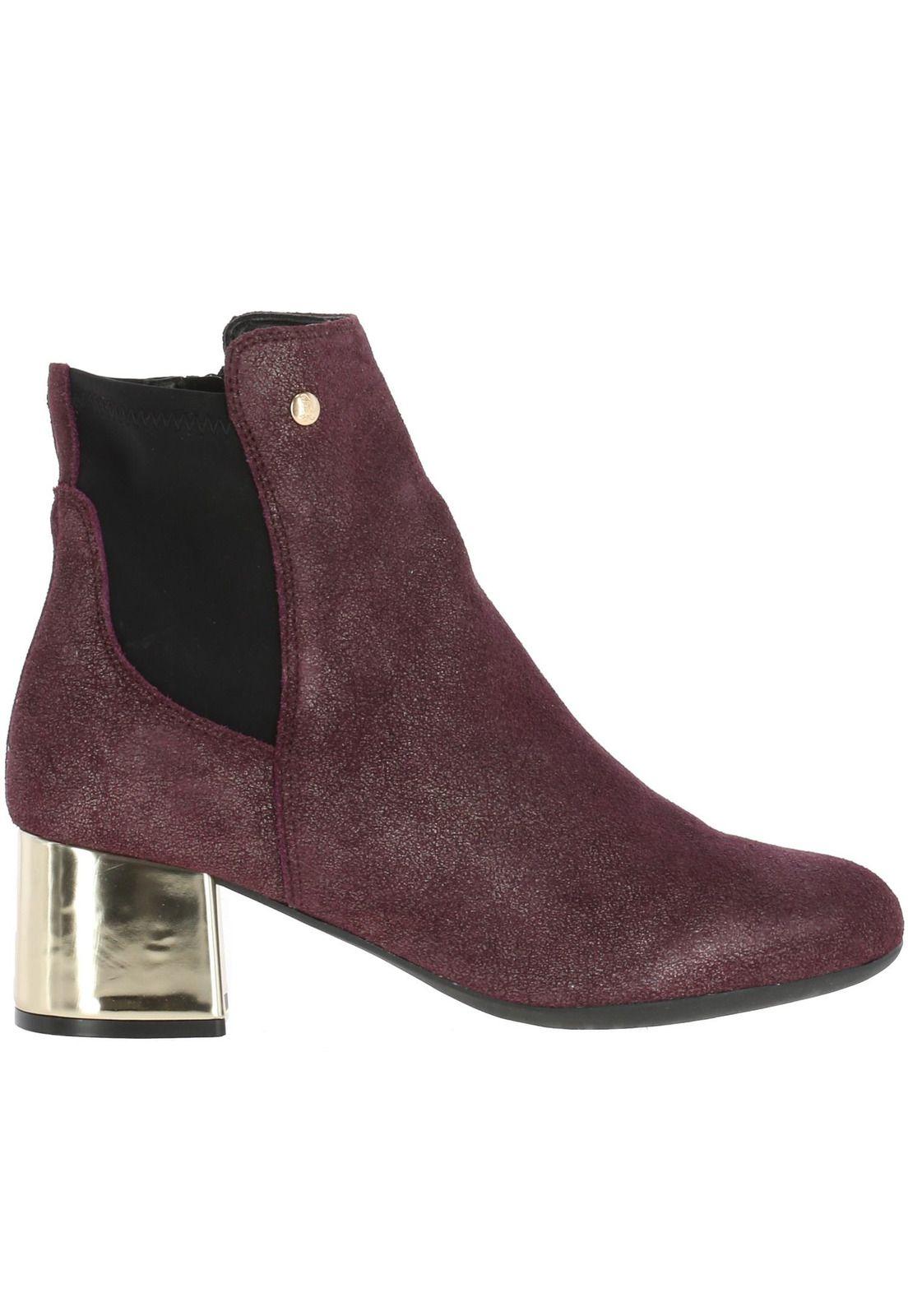 Botin Mujer Cuero Block Party Burdeo-3