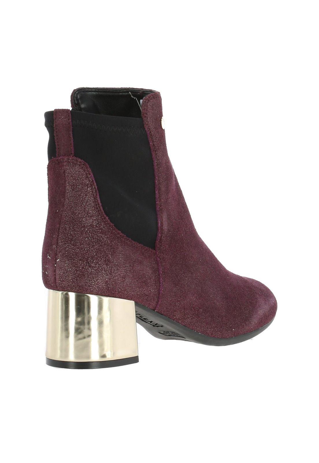 Botin Mujer Cuero Block Party Burdeo-4