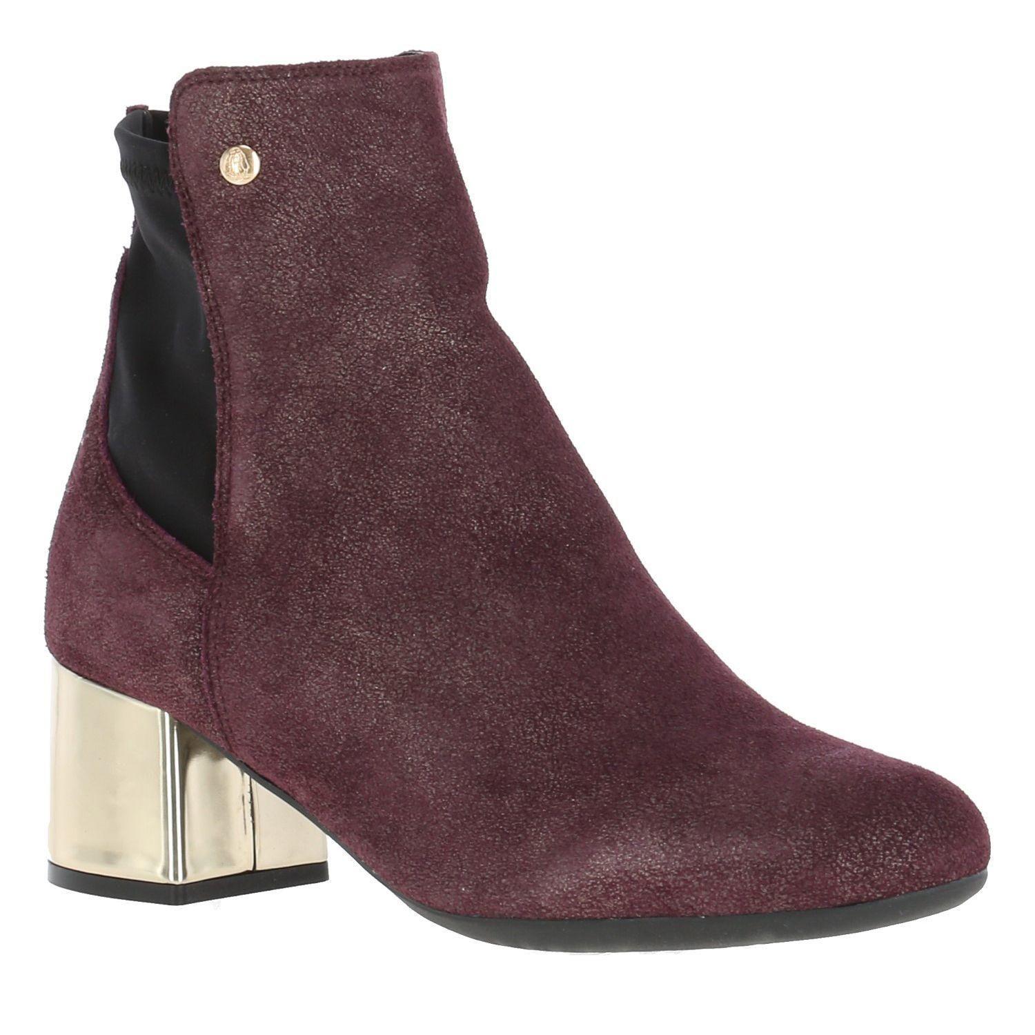 Botin Mujer Cuero Block Party Burdeo-0