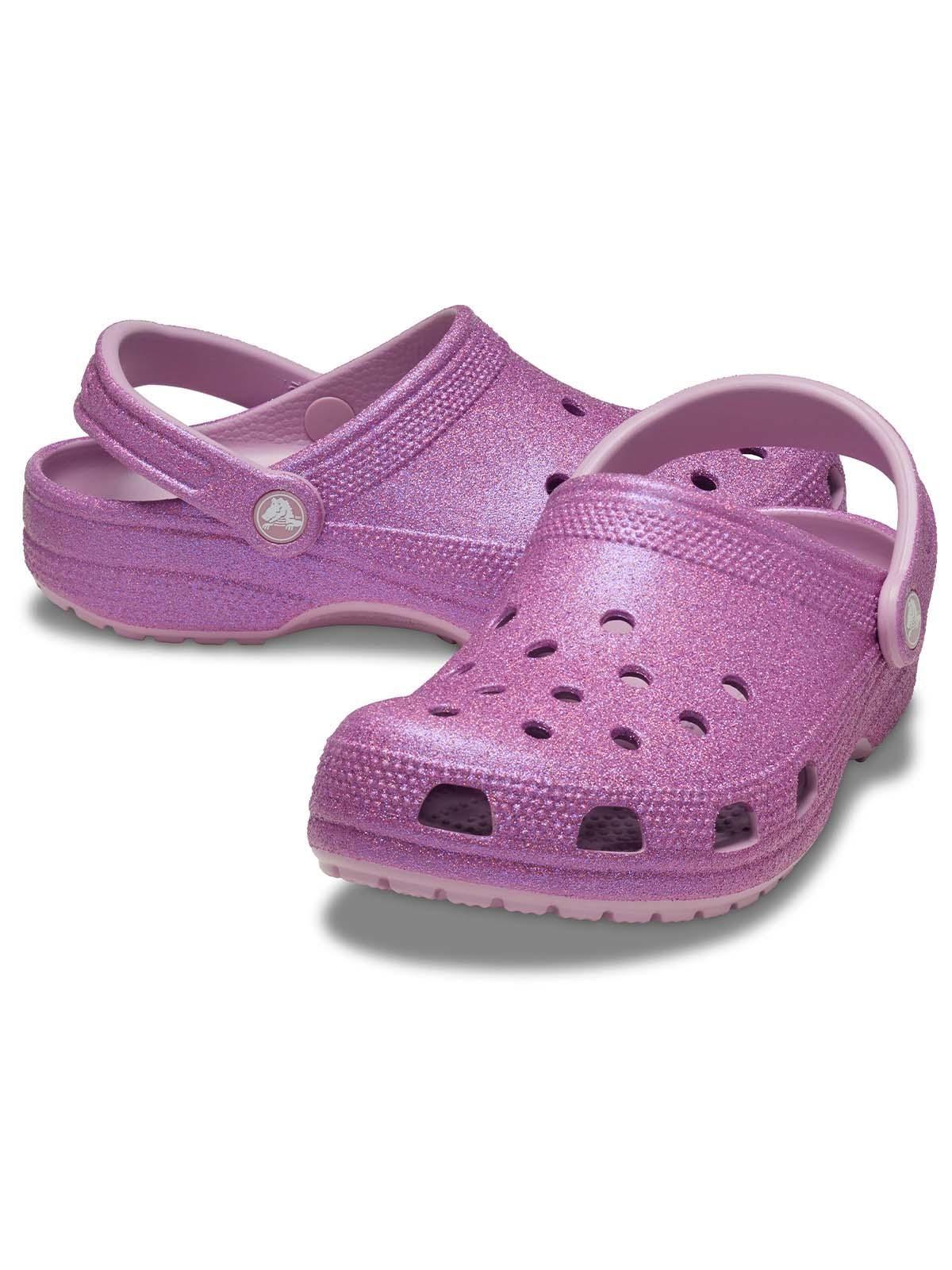 Zueco Crocs Mujer Classic Con Brillos Morado-3