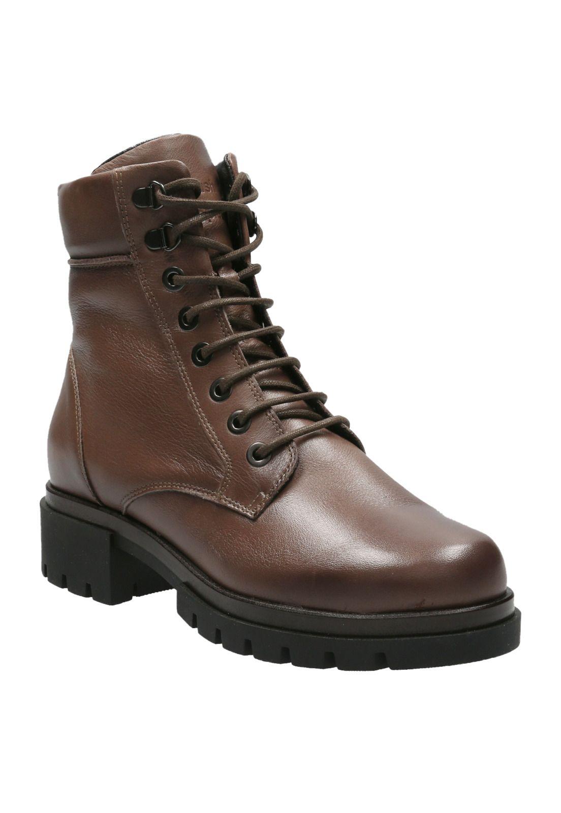 Botin Cuero Mujer Poppi Café-0