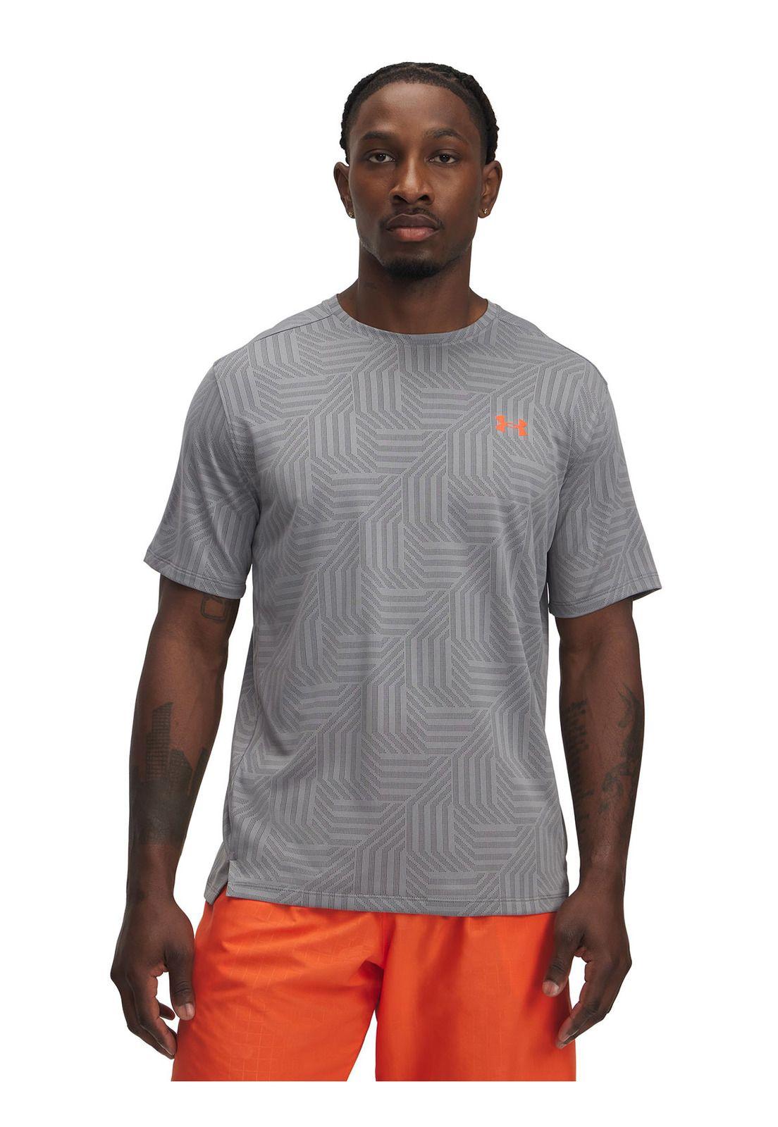 Polera Manga Corta Ua Tech Vent Geotessa Gris Para Homb-0