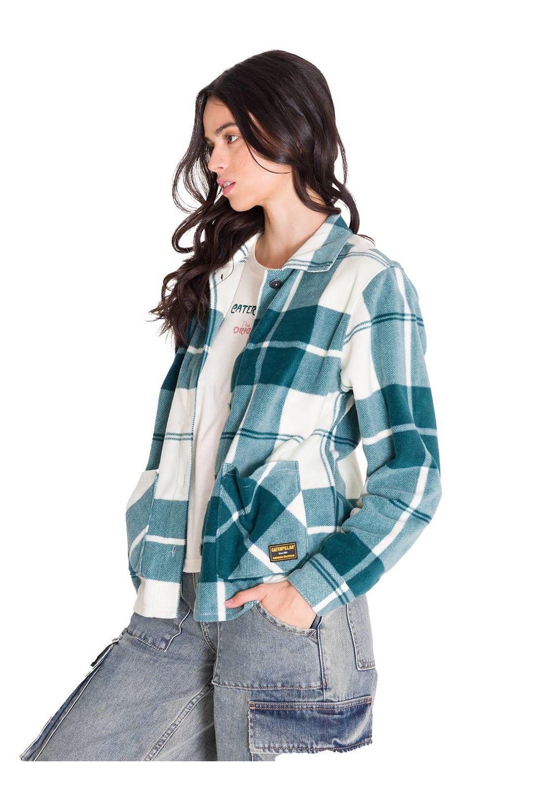 Chaqueta Microfleece Shirt Mujer Verde Petróleo-1