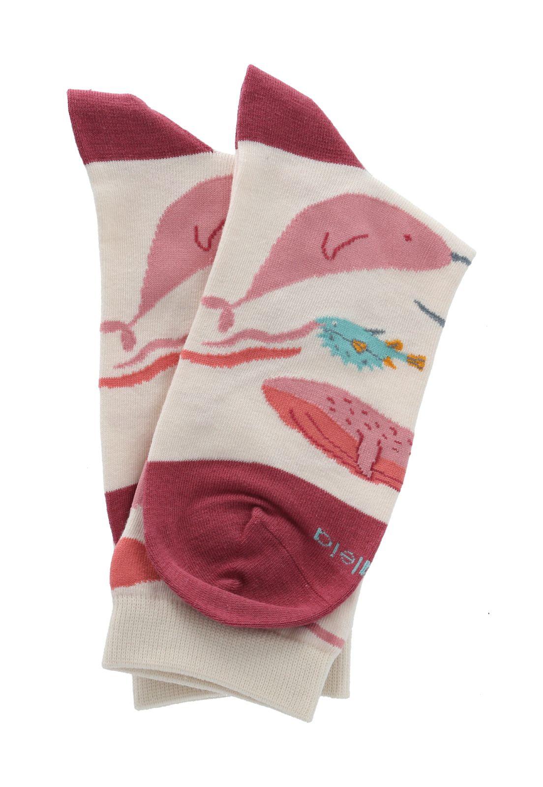 Calcetin Crema Under Sea Mujer-2