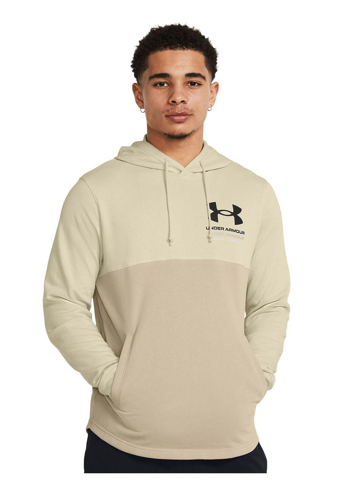 Polerón Rival Terry Colorblock Hombre Café-0