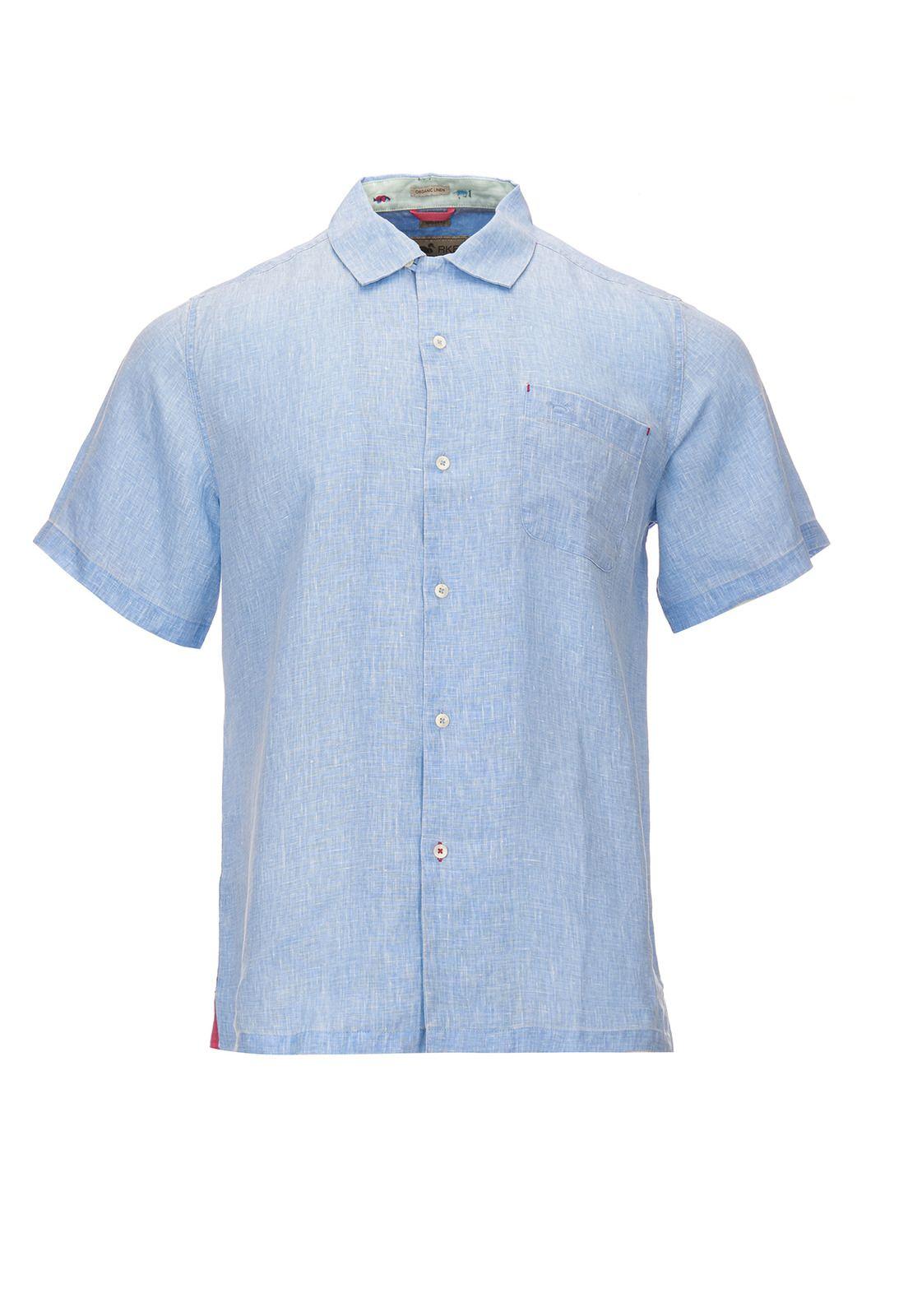 Camisa Lino Orgánico Hombre Linendyed Celeste-0