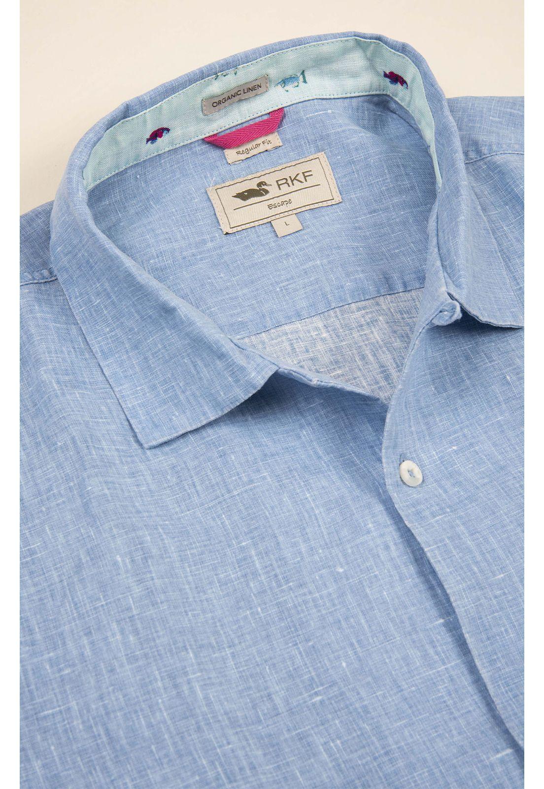 Camisa Lino Orgánico Hombre Linendyed Celeste-1