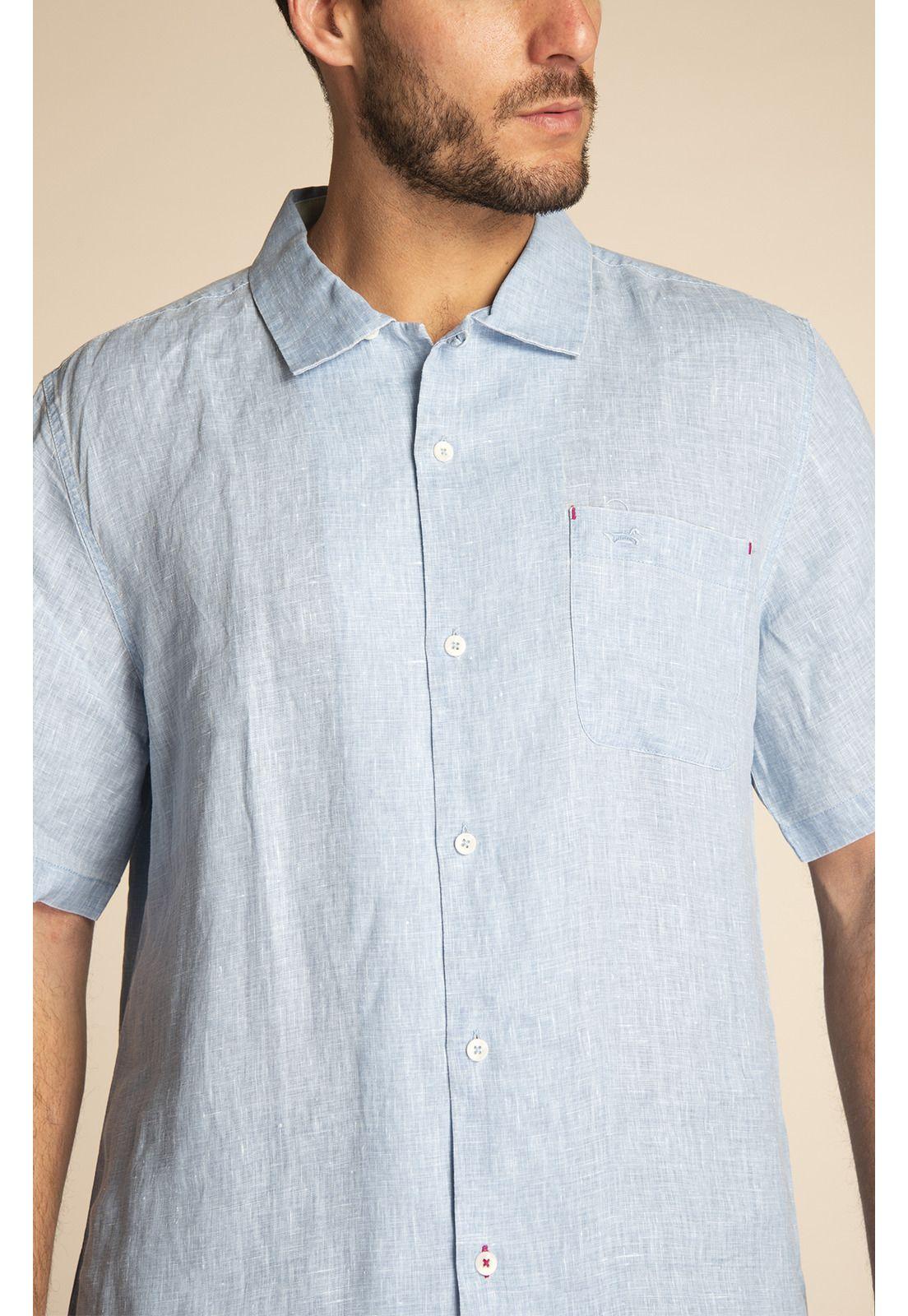 Camisa Lino Orgánico Hombre Linendyed Celeste-3