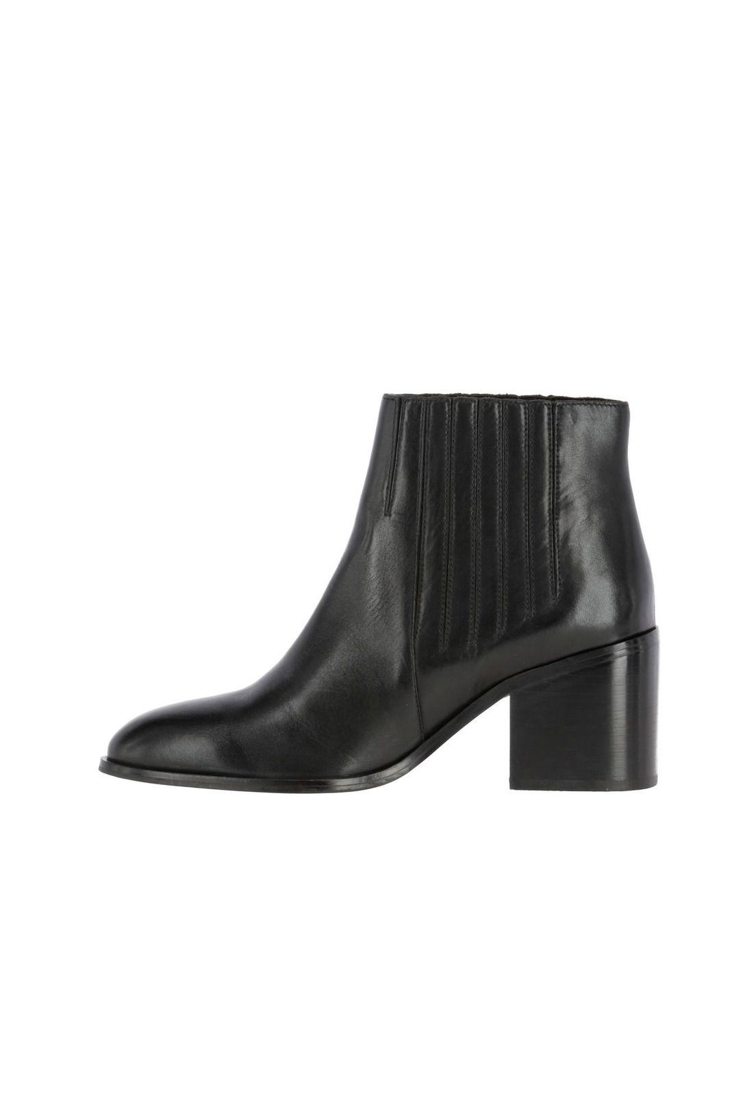 Botin Cuero Mujer Della Negro-2