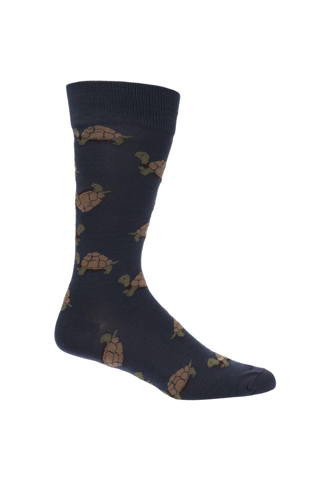 Calcetin Casual Rfv23H Turtle Azul Hombre-0