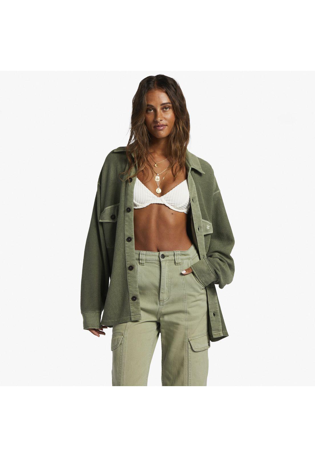 Camisa M/L Mujer Anytime Lite J Otlr Verde-0