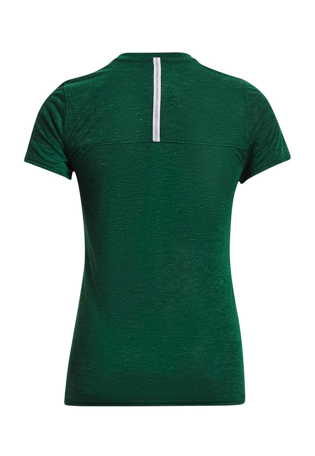 Polera manga crta Run Anywhere mujer Verde-1