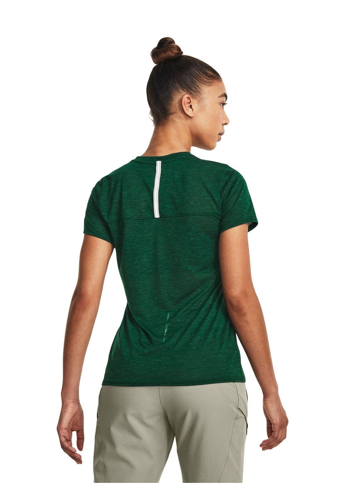 Polera manga crta Run Anywhere mujer Verde-4