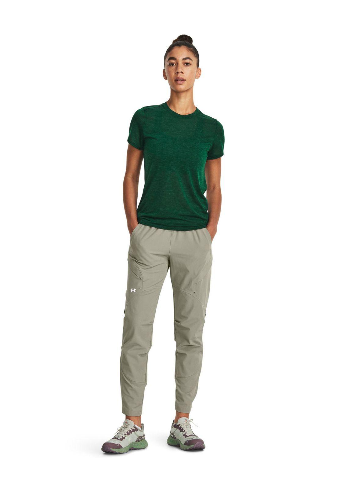 Polera manga crta Run Anywhere mujer Verde-5