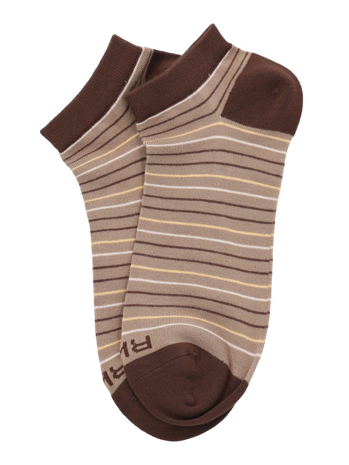 Calcetín Bambú Hombre Ped Stripe Café-2
