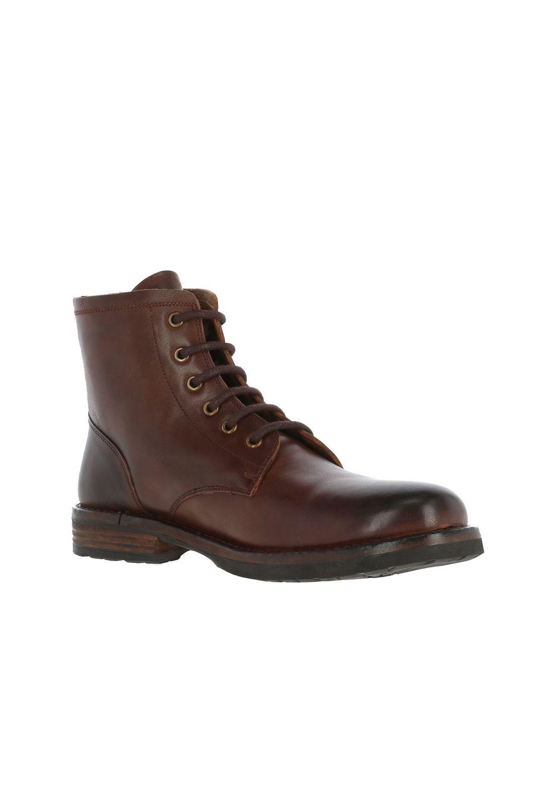 Botin Cuero Hombre Solomon Ii Café-0