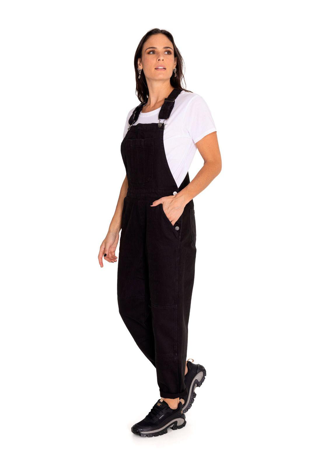 Jardinera Mujer Heritage Twill Overall Negro-1