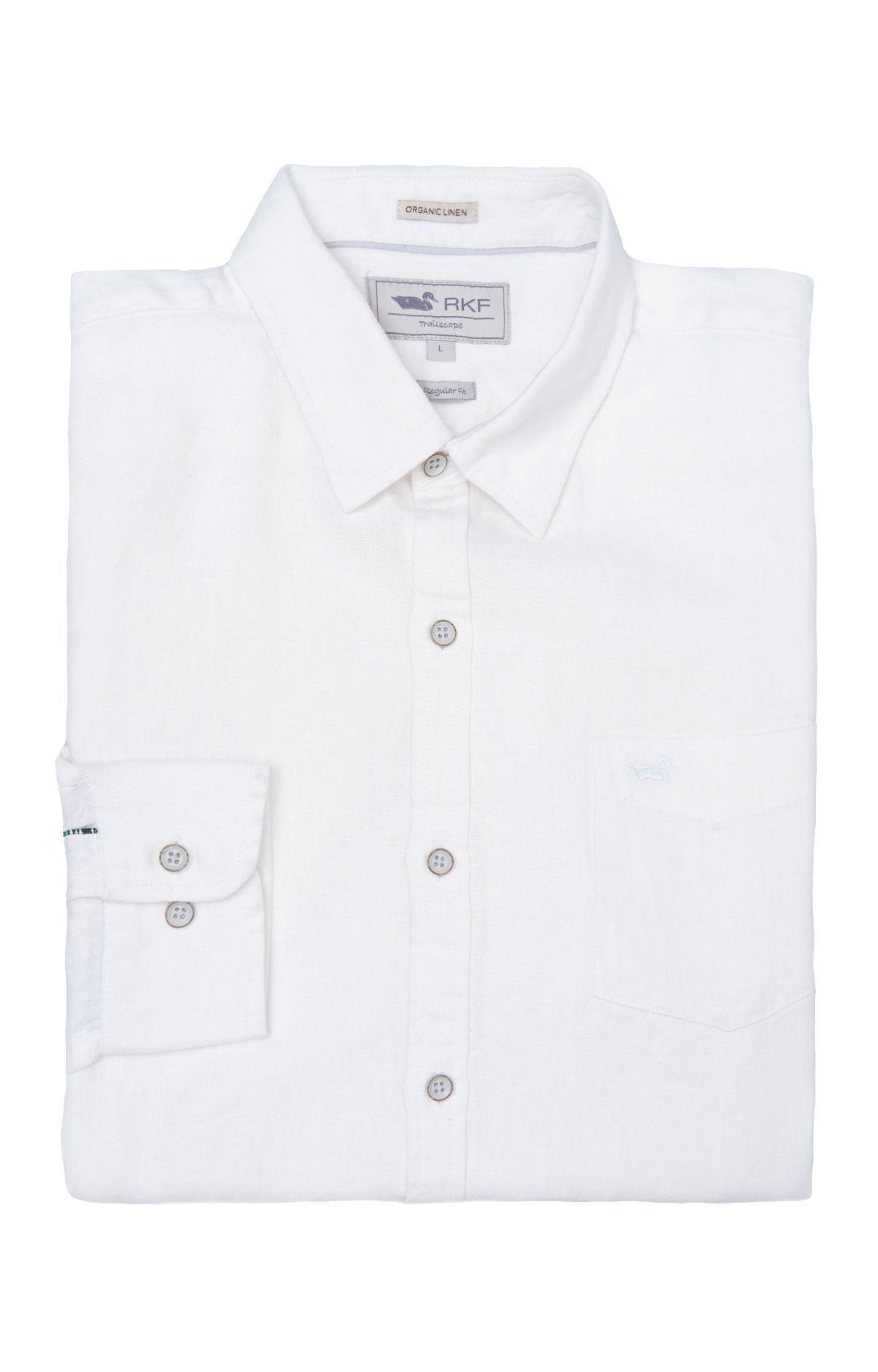 Camisa M/L Hombre Linen Blanco-3