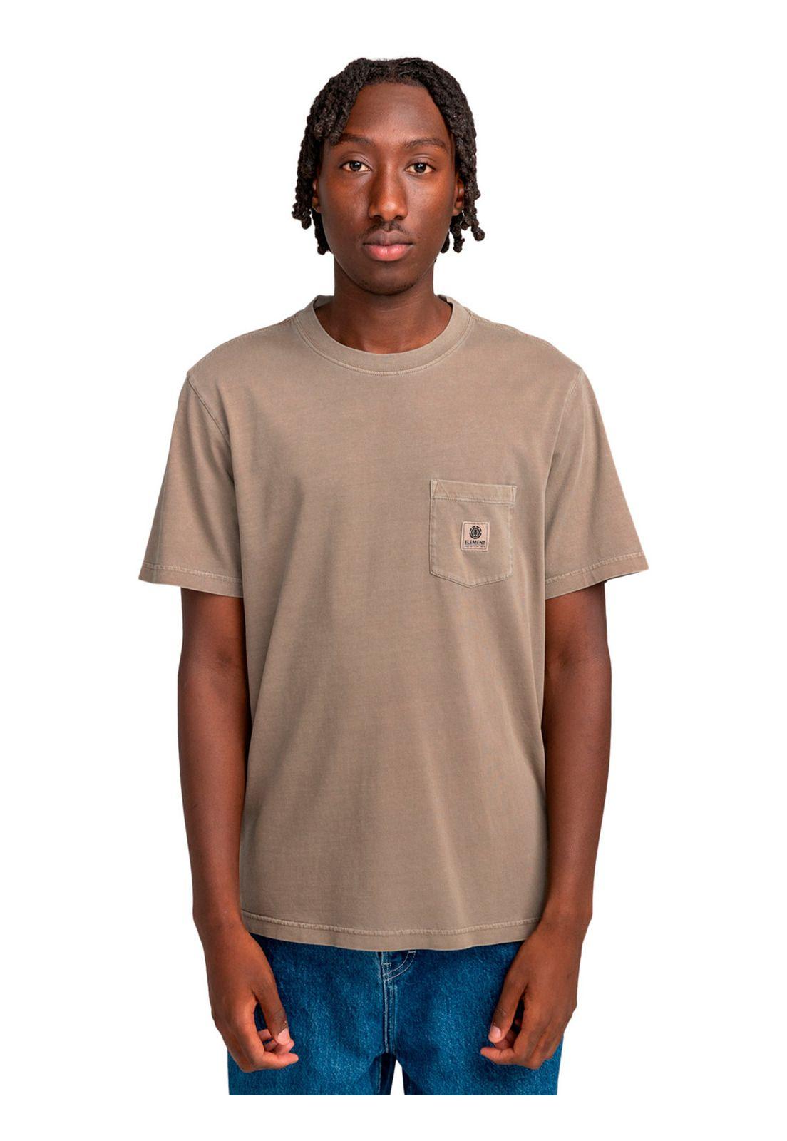 Polera Manga Corta Hombre Basic Pocket Café-1