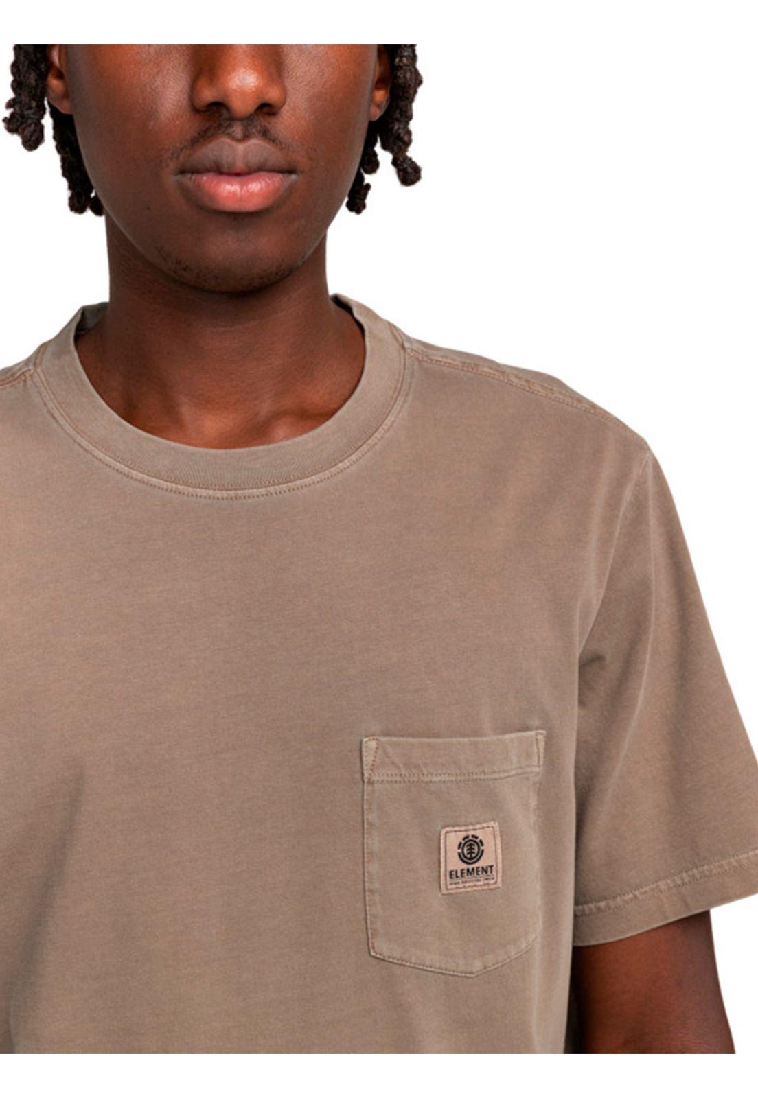 Polera Manga Corta Hombre Basic Pocket Café-4