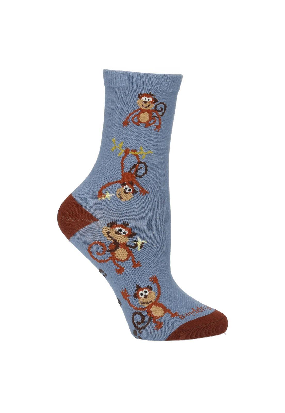 Calcetín Algodón Niño Monkey Azul-0