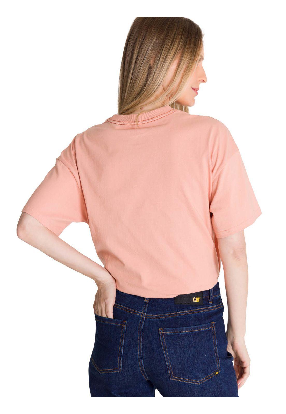 Polera Manga Corta Mujer Boxy Original Rosa-3