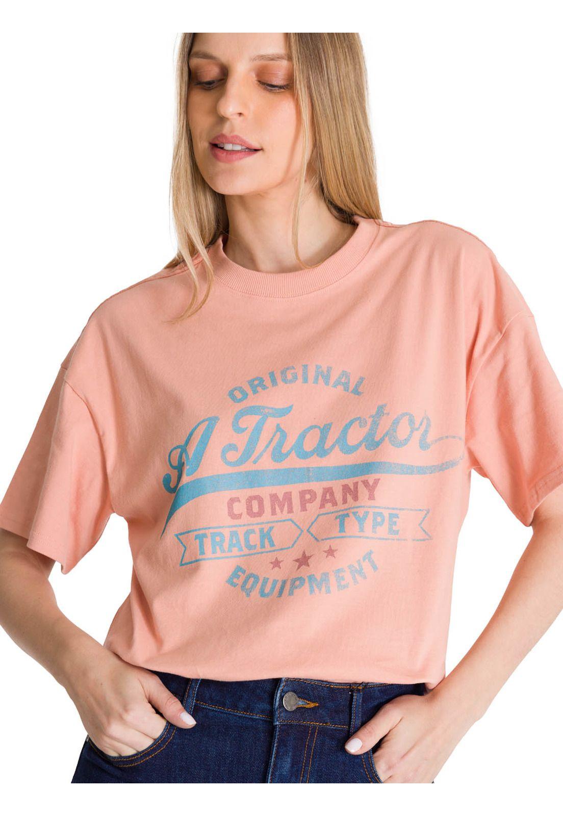Polera Manga Corta Mujer Boxy Original Rosa-4