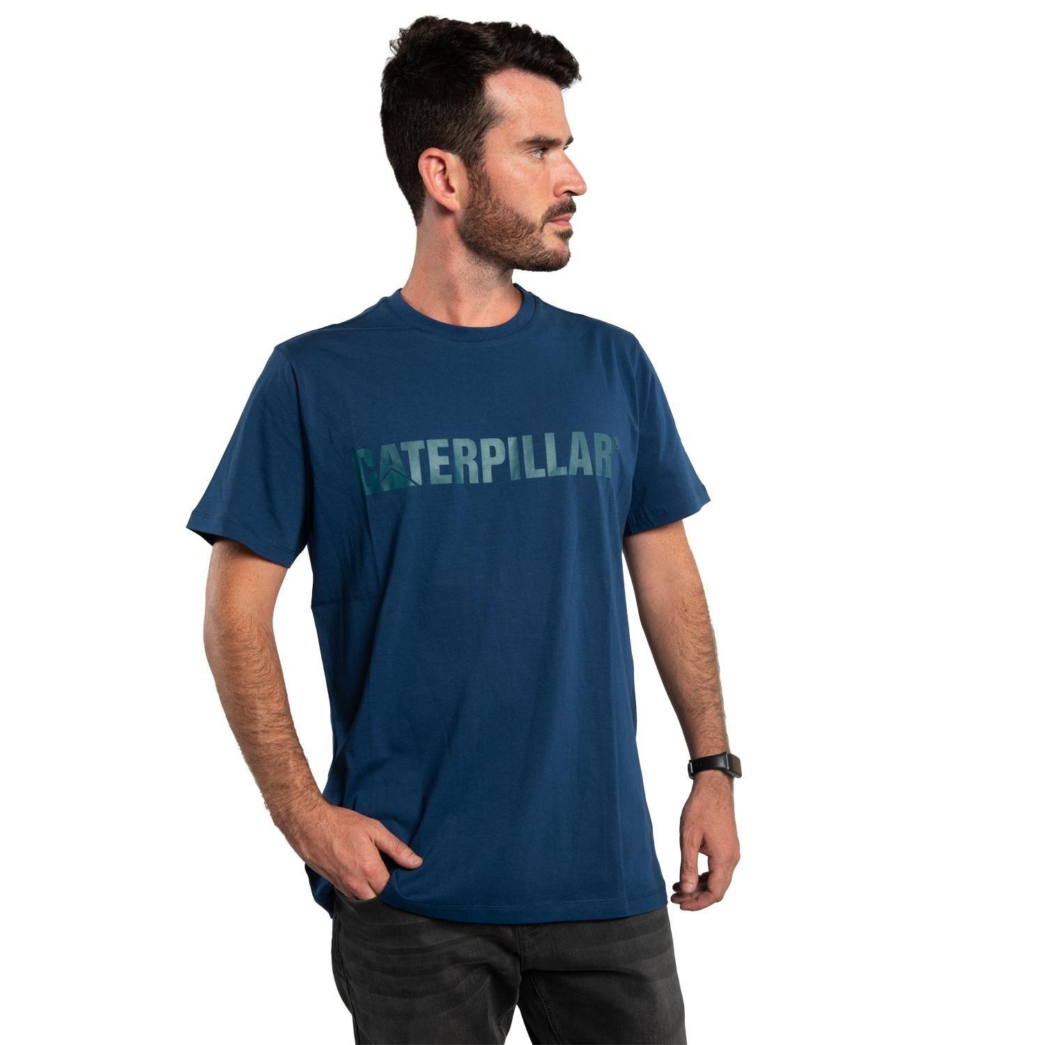 Polera M/C Hombre Caterpillar Logo Tee Azul-0