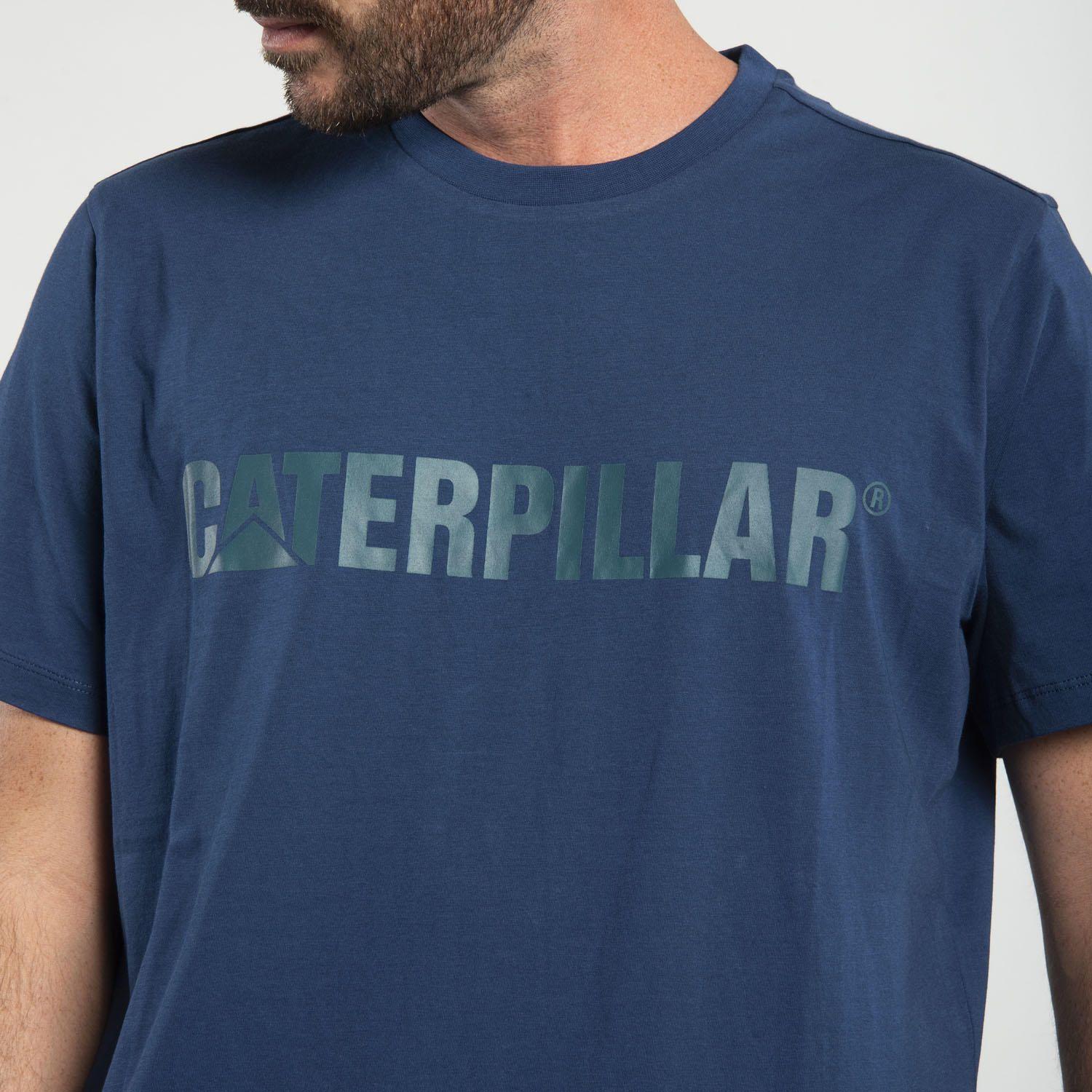 Polera M/C Hombre Caterpillar Logo Tee Azul-4