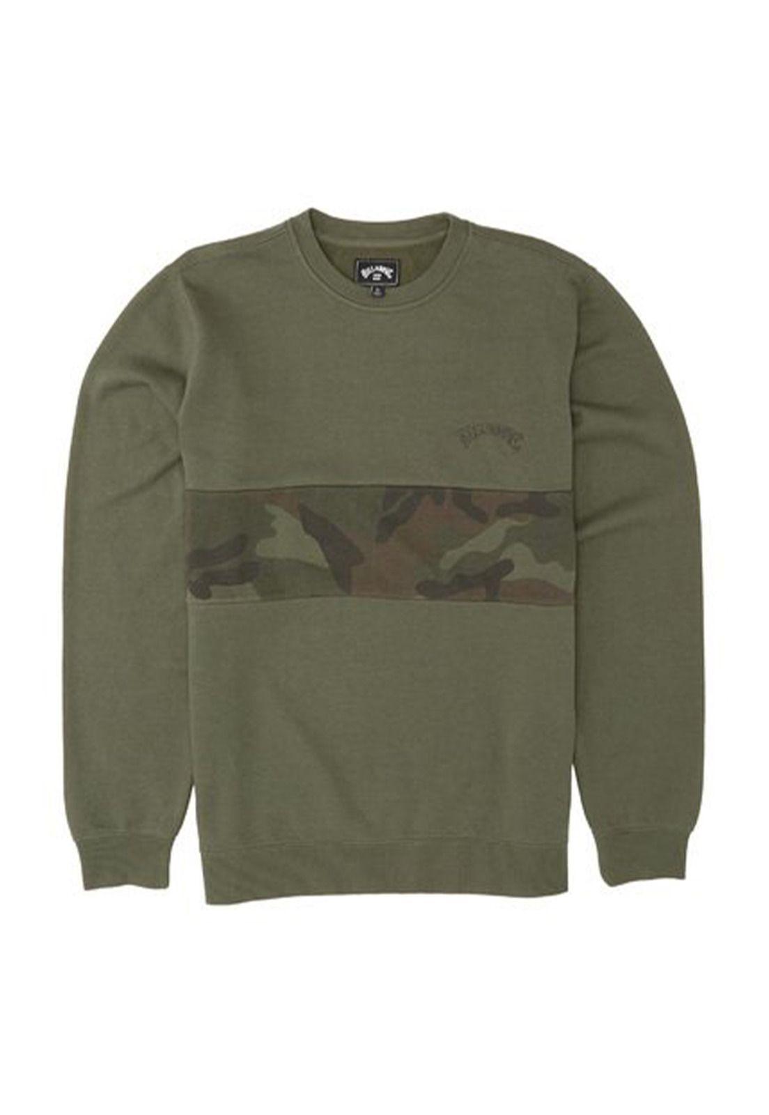 Poleron  Wave Washed Crew Verde Hombre-2