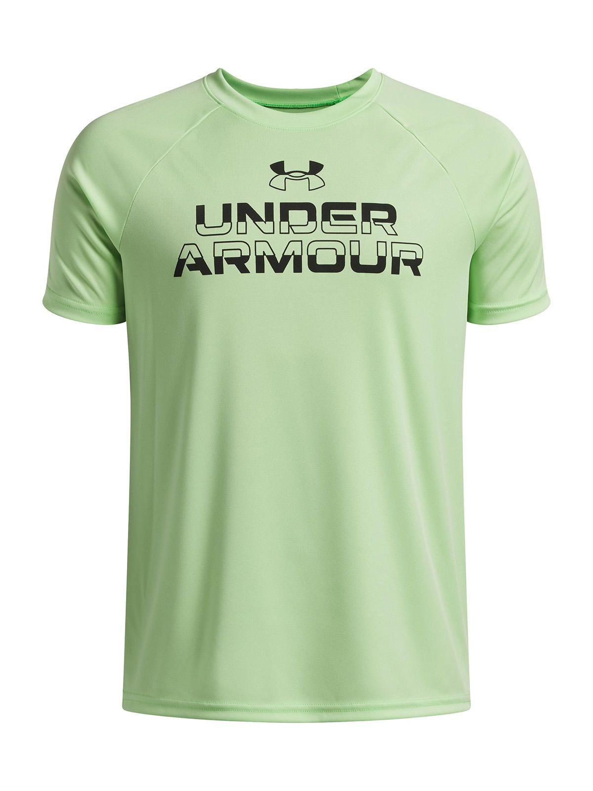 Polera M/C Niño Tech Split Wordmark Polera Verde-0