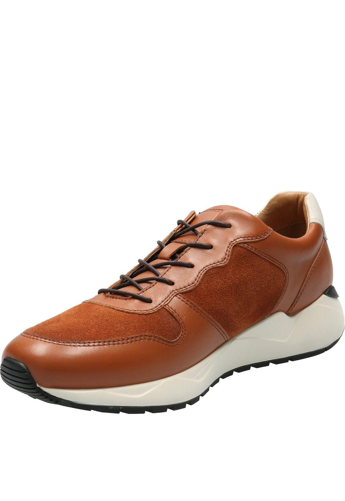 Zapatilla Cuero Hombre Suez Café-3