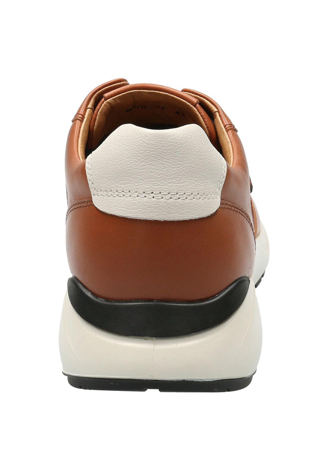 Zapatilla Cuero Hombre Suez Café-5