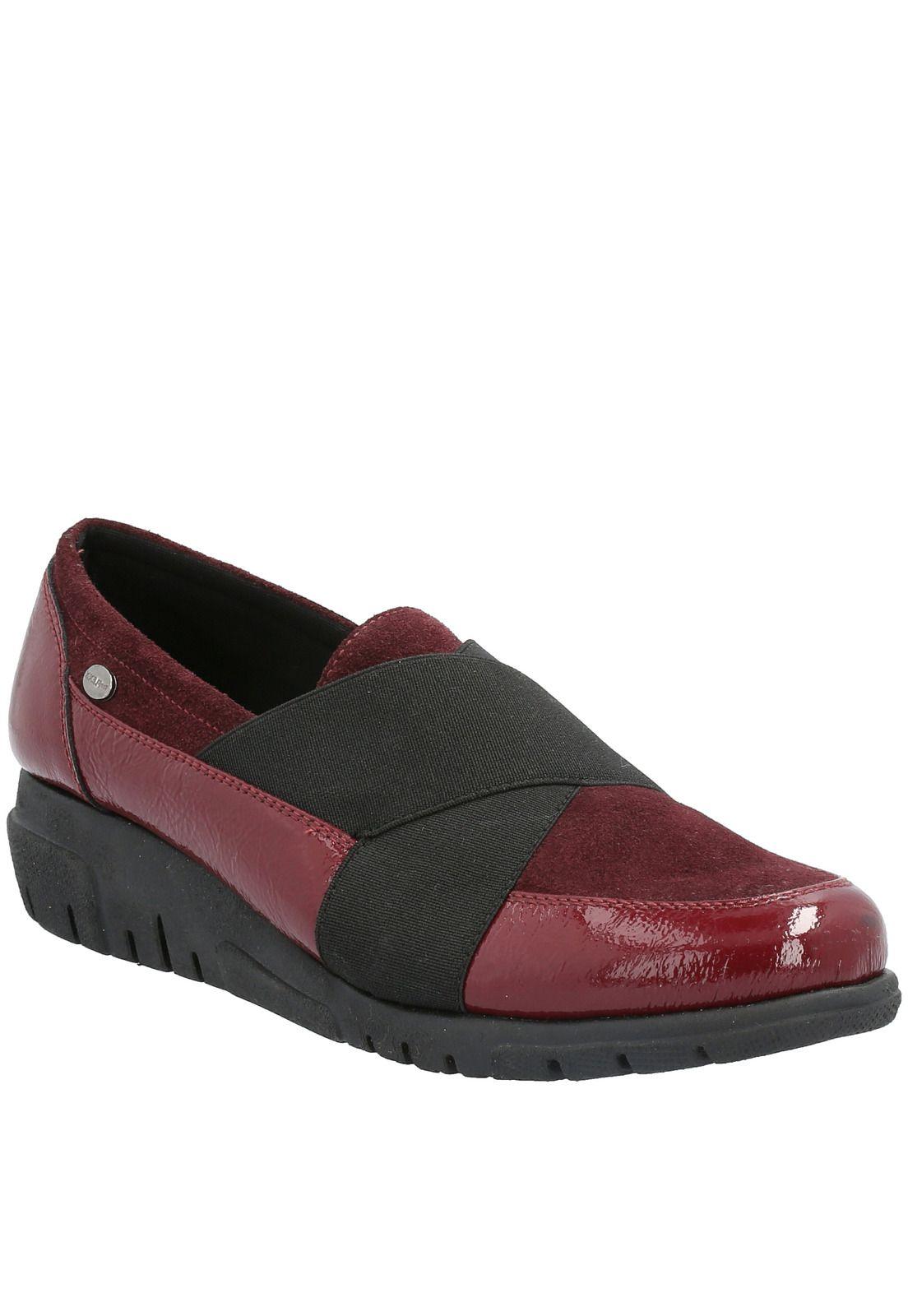 Slip On Cuero Mujer Adamina Burdeo-0